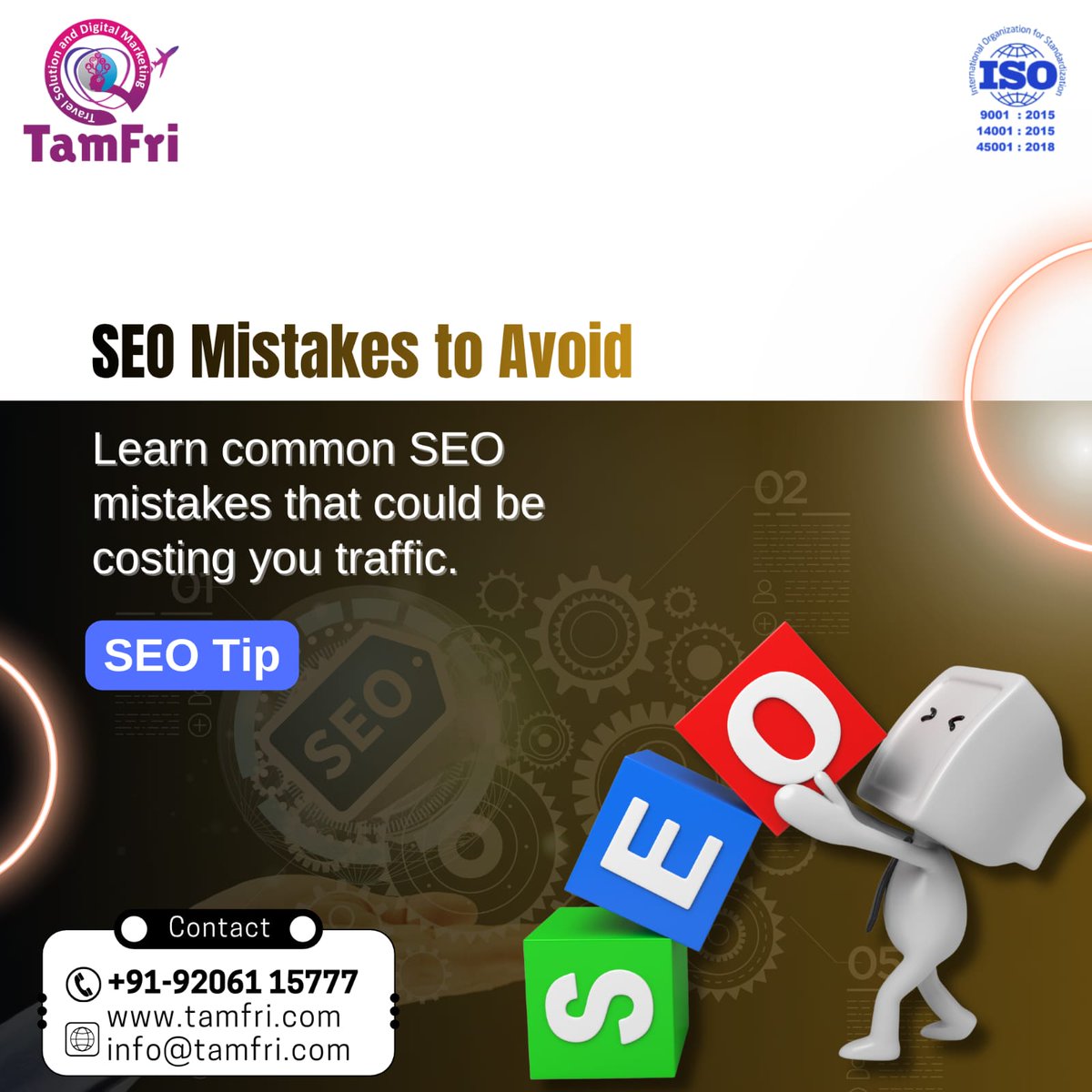 InfotechTamfri's tweet image. 🚫 SEO Mistakes to Avoid

❌ Ignoring keyword strategy
❌ Slow website speed
❌ Poor mobile optimization
❌ Low-quality content
❌ Missing meta tags

📞 wa.me/+919206115777
🌐 tamfri.com
📧 info@tamfri.com

#SEO #DigitalMarketing #SEOTips #GrowOnline #Website