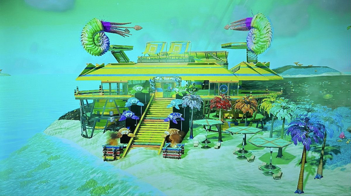 fig894's tweet photo. NO MAN’S SKY PS4

🐢光る亀🐢
やっぱいいね🤩

🏝️リゾート基地によく似合う🏝️

光る亀
何種類いるんだろ🤔
ワンダーが1基地10個までだから
それ以下であってくれ😅 https://t.co/68g0S5b41Y