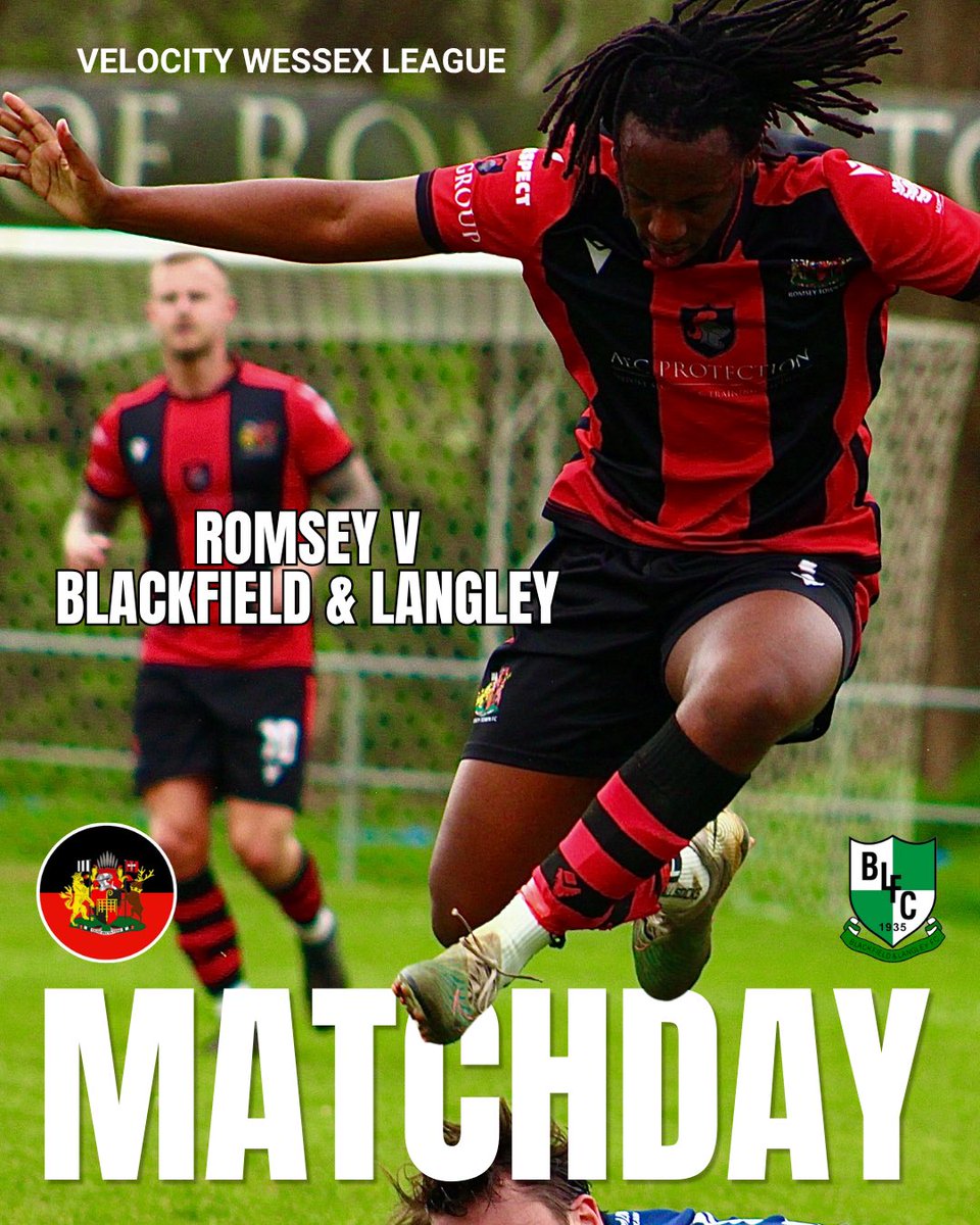 Romseytownfc1's tweet photo. MATCHDAY!! Only 3 games left of the season we’re looking forward to seeing you down at the AEC Protection Ground today … 3pm KO be there 💪

Romsey Town 🆚 @bandlfc 
⏱️Sat 18th April | 3pm KO
🎟️Adults £7 | Conc £3 | U18’s 🆓 https://t.co/GFSp7qpG1S