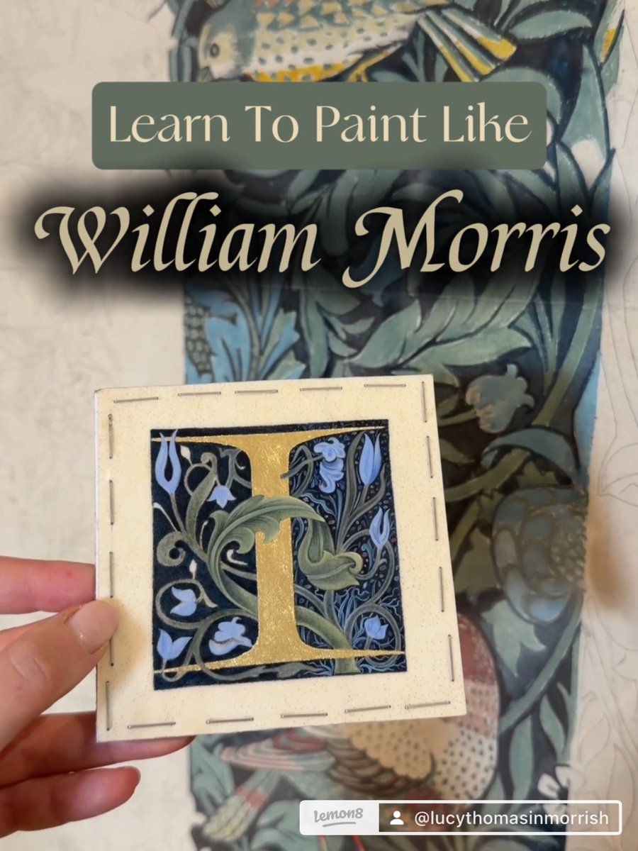 LTMorrish's tweet image. Have you ever wanted to paint like William Morris? 🖌️

Learn gold leaf, pattern, &amp;amp; create your own illuminated letter 🎨
Beginner-friendly • Limited spots

🔗 lucymorrish.com/morris-online-…

#williammorris #artworkshop #online #medieval #gold