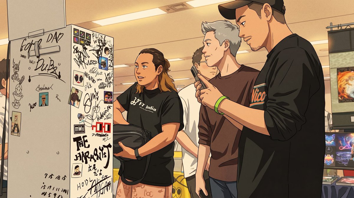 0xNeil's tweet photo. GORO DAO at Nコレ, spreading the word about @goroishihata https://t.co/ikmnqsnUQq