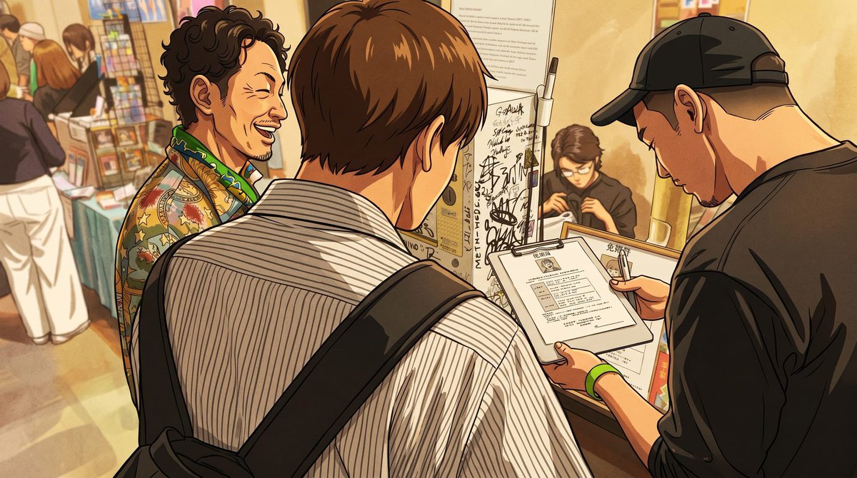 0xNeil's tweet photo. GORO DAO at Nコレ, spreading the word about @goroishihata https://t.co/ikmnqsnUQq