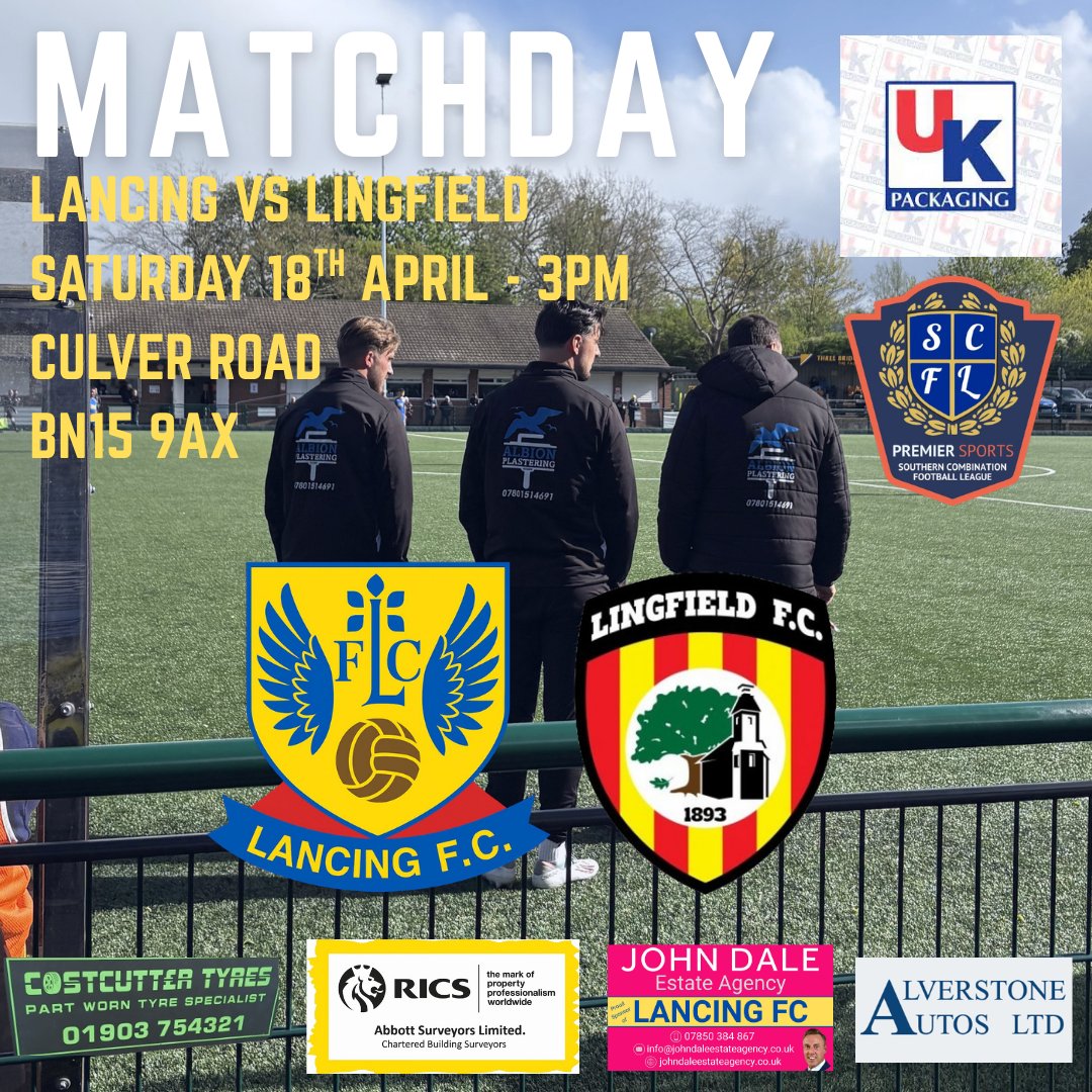 LancingFC's tweet image. 🏠 It's our last home game of the season! Your support has not gone unnoticed this year! Show your support for the #Lancers! 

🆚 @Lingfield_FC 
🏟️ The GoCardless Stadium, BN15 9AX
🕒 3PM
🎟️ £8 Adults, £5 Concessions, £2 Under 16s
🎫 50/50 tickets 
💸💳 Cash and Card accepted