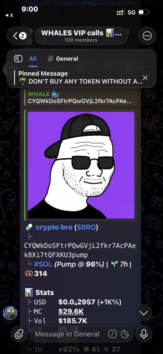 whales_snipe's tweet image. 8.5x profits on my alpha call on #BRO

CA&amp;gt;&amp;gt;
CYQWkDoSFtrPQwGVjL2fkr7AcPAek8Xi7tQFXKU3pump

Join &amp;gt;&amp;gt; t.me/whales_snipe

#memecoin #solana #Degen