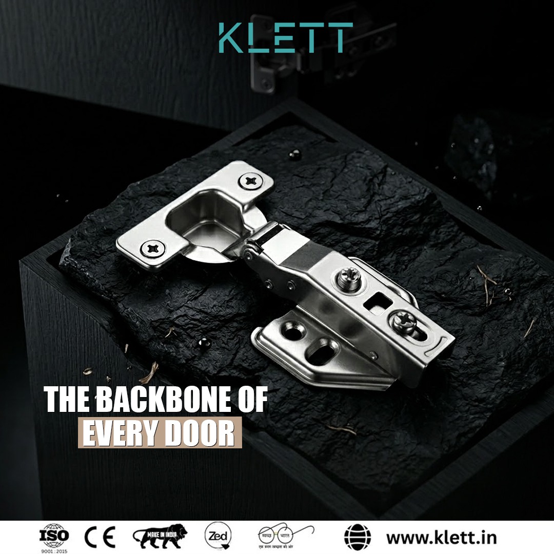 Klettfixture's tweet image. 📲Explore via whatsapp: l.sanitaryclue.in/rK5I9W
The backbone of every door — strong, precise &amp;amp; built to last. KLETT hinges with ISO &amp;amp; CE certification ensure unmatched quality.

🌐Visit:  klett.in

#KLETT #Hardware #Hinges #MadeInIndia #Quality