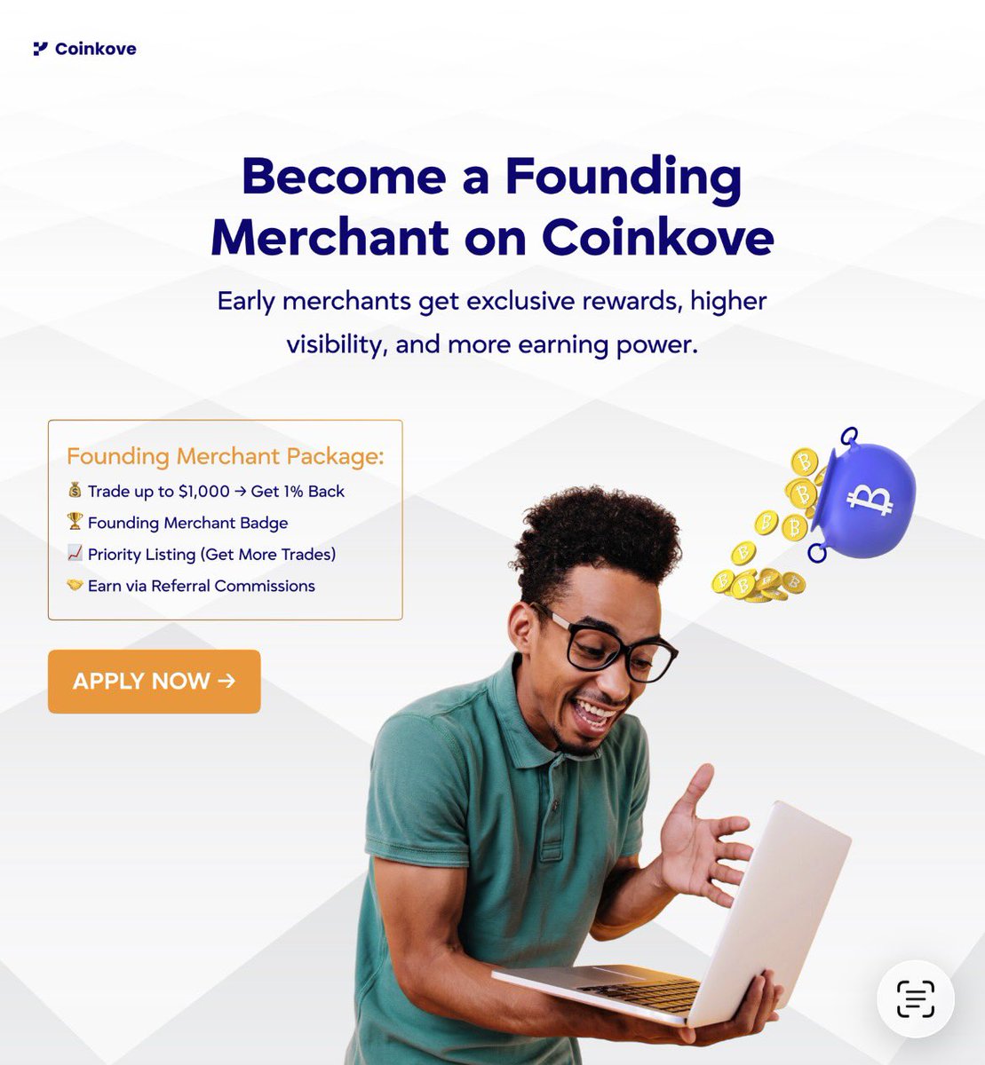 CoinKove's tweet image. Become a Founding Merchant on coinkove today and get exclusive rewards 👇👇. Sign up at coinkove.com
#coinkove #web3 #p2p