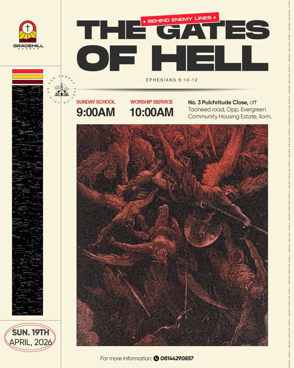 gracehillch's tweet photo. Join us for our Lord’s Day service tomorrow by 10am as we continue the series on the Christian’s Spiritual Warfare ✝️. 

Sunday School starts by 9am 🛐. https://t.co/VyDBx9CKQ7