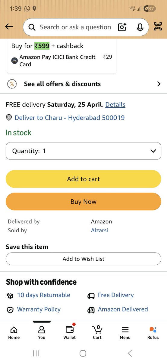 kbipul's tweet photo. @AmazonHelp Yes. But this product is returnable. https://t.co/XHJfuqB8c4