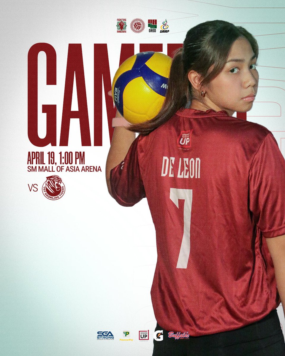 upwvt's tweet photo. UP FOR IT ALL โ๏ธ
๐: UST Golden Tigresses (Round 2 Eliminations)
๐: April 19, 1:00 PM
๐: SM Mall of Asia Arena
๐บ: @pilipinaslive, @uaapvarsitychannel, @onesportsphl
#UPForMore
#nowheretogobutUP
#SugodUP #LabanUP #UPFight
#UAAPSeason88 https://t.co/zSOynjSnsL
