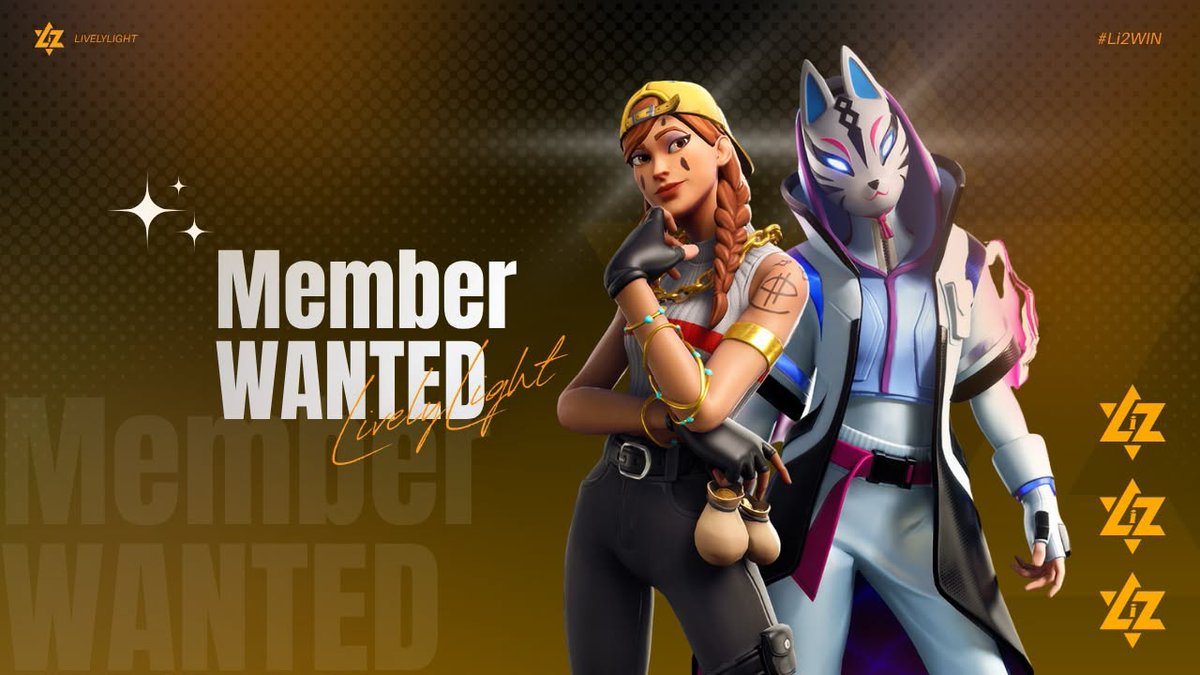 LivelyLight_off's tweet photo. 【⚡第2回新メンバー募集のお知らせ⚡】

┄✨募集部門✨┄

〇競技部門(Fortnite)
〇育成部門(,,)
〇マネージャー

┄✨応募方法✨┄

①@VividLight_off、@LivelyLight_offのフォロー
②このポストのいいね♥️＆リポスト♻️
③意気込みなど自己PR
④リプにある応募条件を確認

#LFT #Fortnite https://t.co/PqdNVbG3te