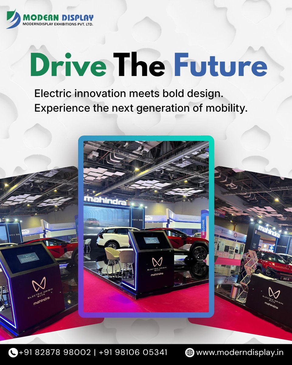 moderndisplayy's tweet image. Drive the Future 🚀✨
Innovative exhibition designs that move your brand forward — combining creativity and technology.

📞 +91 82878 98002 | +91 98106 05341
🌐 moderndisplay.in

#DriveTheFuture #ExhibitionDesign #BoothDesign #CustomExhibition #ModernDisplay #Brand