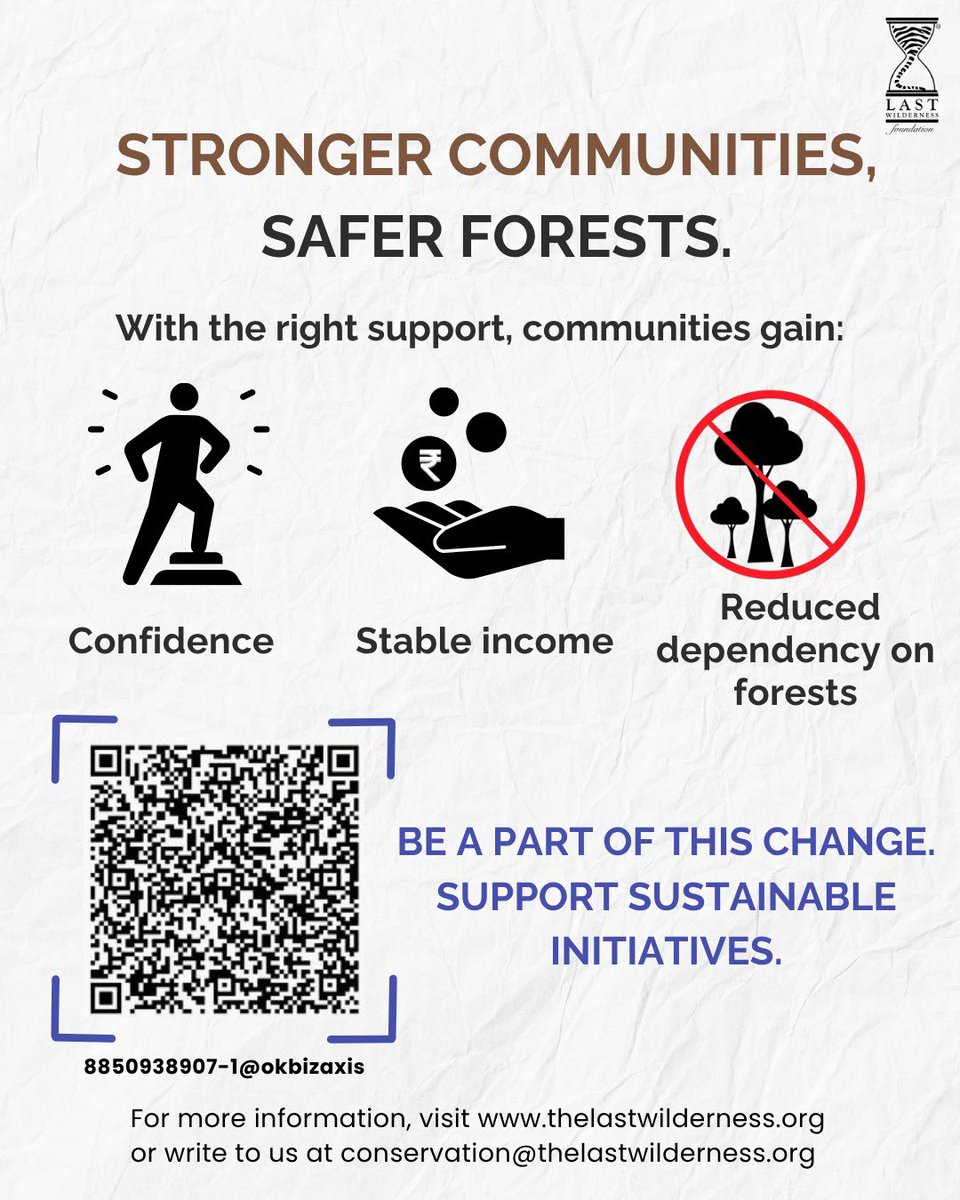 LastWilderness's tweet image. Forest communities depend on nature, but limited livelihoods increase pressure on forests. 
By enabling skills &amp;amp; sustainable income, we #support both people &amp;amp; conservation.
Be a #FriendoftheForest by supporting these initiatives.
Support here: razorpay.me/@lastwildernes…