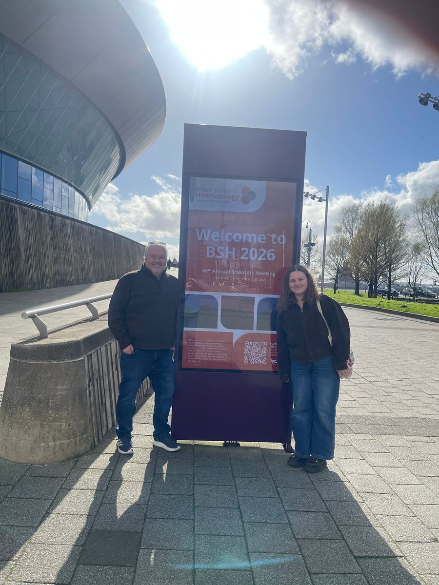 alex_tonks's tweet photo. Excited to be #BSH2026 in Liverpool. Attending Young EHA. @EllieMcCracken1 👏 has been selected to deliver an oral presentation on fusion gene roles in erythroid development funded by Myristica Trust @haematology_CU @MEDICPGR. Attending with Jess Mundy, aspiring researcher https://t.co/ctSFLJgBN0