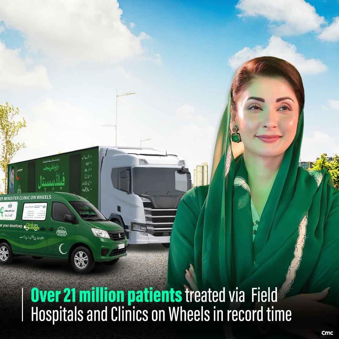 aabidgee's tweet image. Over 21 million patients were treated via Field Hospitals and Clinics on Wheels in record time.
#PMLN
#MaryamNawaz 
#Punjab