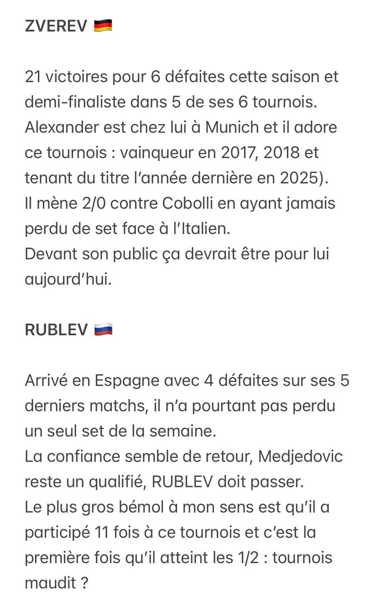 ODDEXsports's tweet image. Montante 📊

Palier 1 : Zverev x Rublev @ 1,80 ⏳ 

(@ 1,84 sur betclic si vous préférez si jamais on fait 5 paliers ça fait gagner en + la mise de départ) 

Mise initiale : 100€ 💰

Feuille de route ⤵️

#Montante #ATP