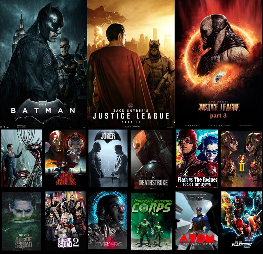 restoreZSJL's tweet photo. Imagine if @ParamountPics announces a slate like this for DC.

The hype would be off the charts.

The REAL hype.
Not the fake paid pr we've kept seeing.

The last time DC had true hype from fans is when Zack Snyder was at DC.

#RestoreTheSnyderVerse &amp; restore greatness. https://t.co/WzZdM0As38