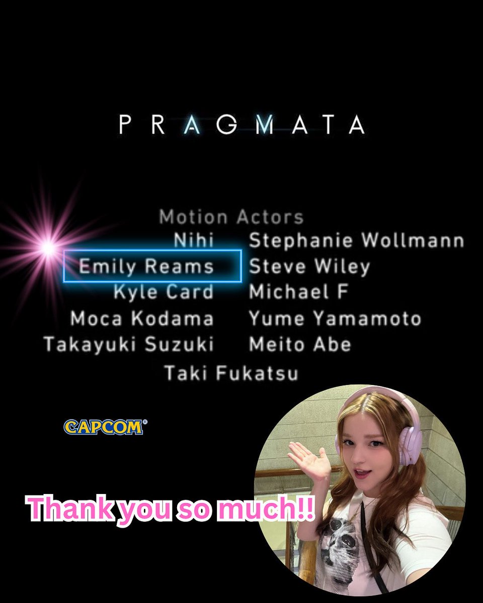 emi_reams3's tweet image. ANNOUNCEMENT !✨✨✨

So grateful to announce that I took part as a motion capture actor in “PRAGMATA” by CAPCOM🌔✨

モーションキャプチャ役者としてCAPCOMの「プラグマタ」に出演しました！本当にありがとうございました🥹

(Posting again.)
#capcom #pragmata #プラグマタ