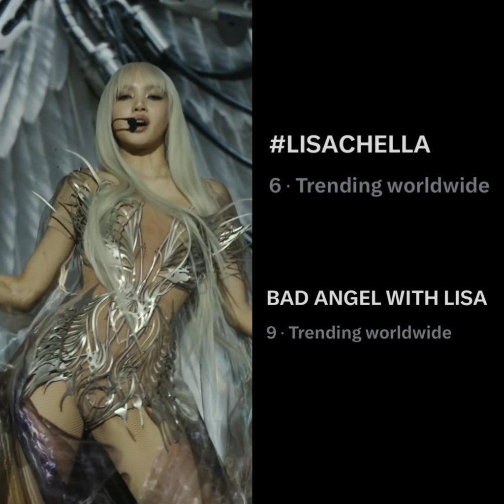 LISANATIONS_'s tweet photo. Trending worldwide! 

BAD ANGEL WITH LISA 
#ANYMAxLISA
#LISA_COACHELLA 
#LISACHELLA https://t.co/0gwpmkVm6n