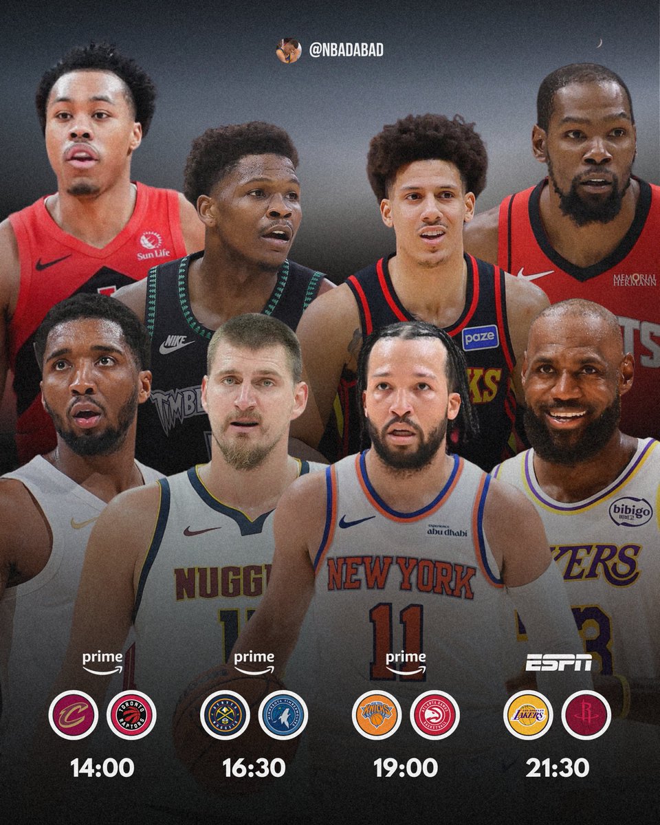 🚨 CHEGOU O GRANDE DIA 🚨

HOJE COMEÇAM OS PLAYOFFS DA NBA!

4 JOGOS, 8 TIMES, 10 HORAS SEGUIDAS DO MELHOR BASQUETE EM PLENO SÁBADO!

JOKIC, LEBRON, DURANT, EDWARDS E MUITO MAIS EM QUADRA!!!

🔥🔥🔥