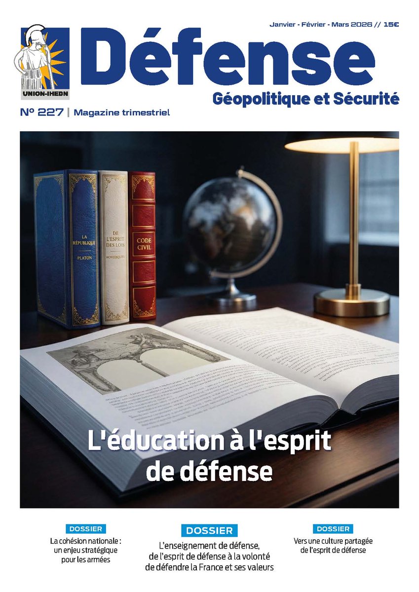 TheatrumBelli's tweet image. L’Union IHEDN a consacré un dossier intitulé « L’éducation à l’#esprit_de_défense » dans sa dernière parution trimestrielle.

La résilience de la #Nation aujourd’hui est en effet devenue l’un des enjeux majeurs de notre sécurité.

Nos institutions mettent en place progressivement