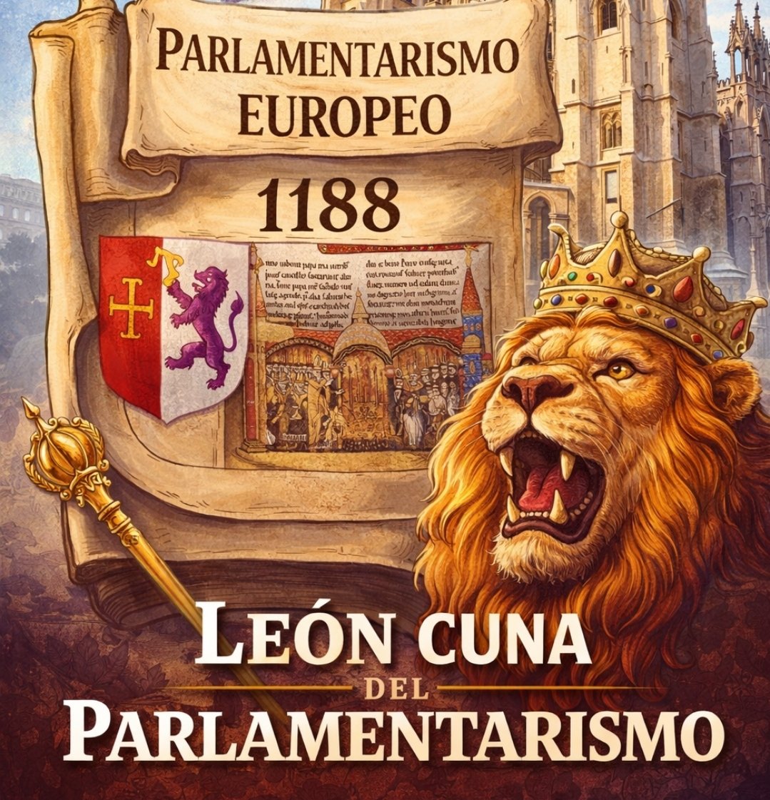 📜 Hoy, 18 de abril, celebramos el nacimiento del parlamentarismo europeo. En las Cortes no solo estaban nobleza y clero, sino también a representantes de las ciudades.

León, Salamanca, Zamora, Toro, Ciudad Rodrigo, Astorga y Benavente llevaron por primera vez la voz del pueblo