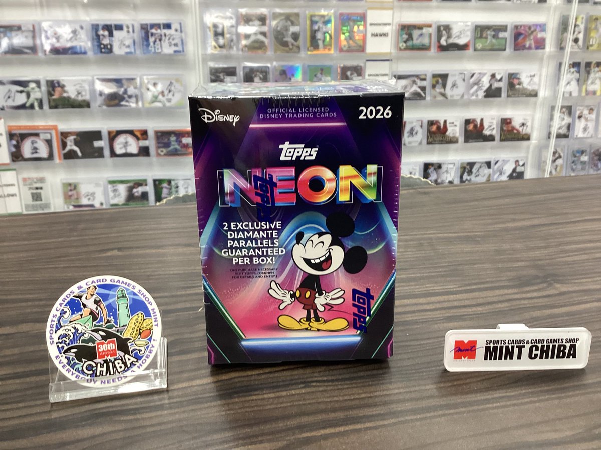 mint_chiba's tweet image. 【入荷情報】ミント千葉店です！
本日「2026 TOPPS DISNEY NEON」各種が新入荷しました！
商品情報はこちら→tradingcardjournal.com/?s=Disney
ご希望の方は是非当店をご利用ください🪄
#MINT千葉店 #Topps #Disney