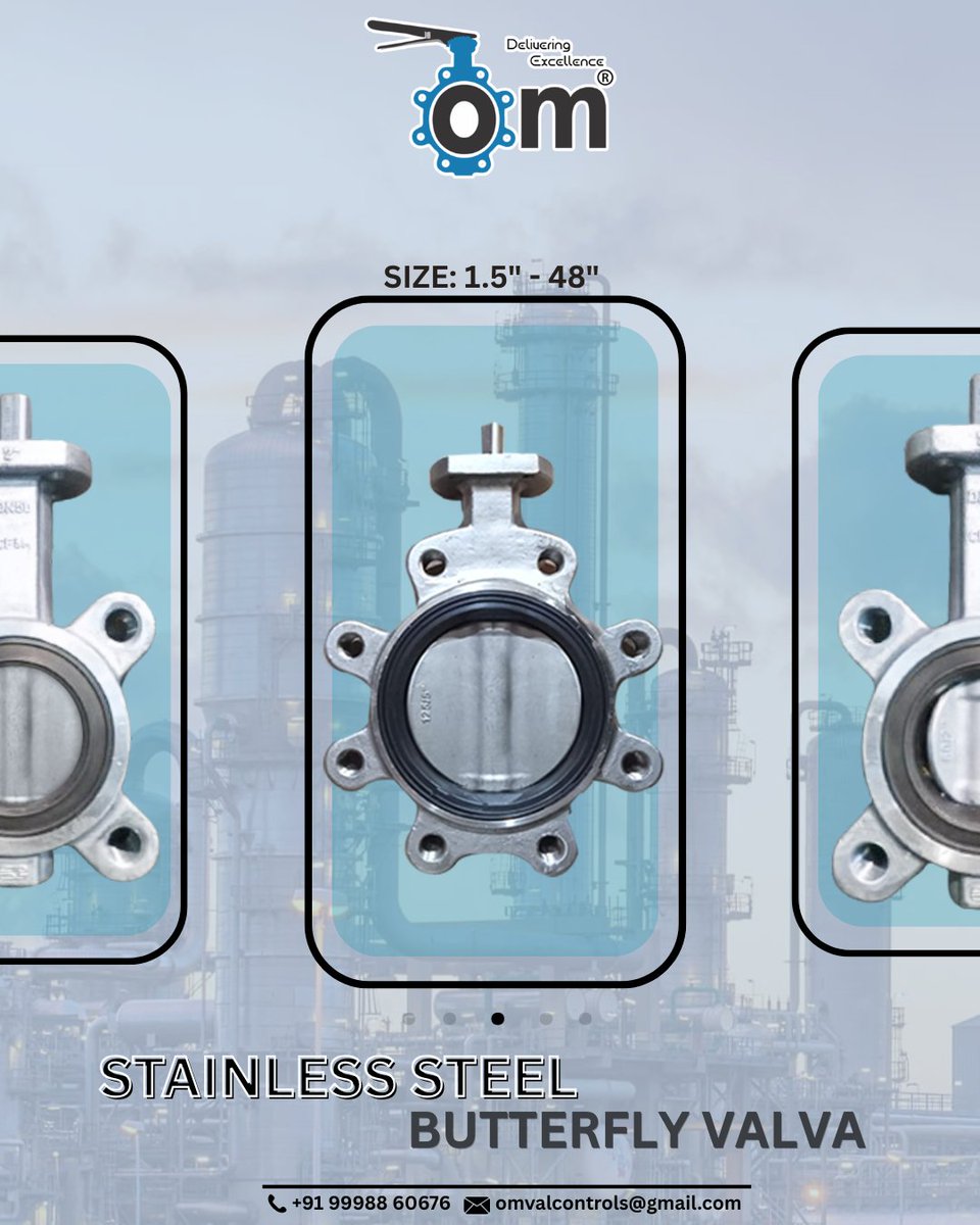 omval_controls's tweet image. High performance. Zero compromise. ⚙️
Stainless Steel Butterfly Valves built for durability &amp;amp; precision flow control.
Sizes: 1.5” – 48”
📩 Contact us today

#ButterflyValve #Engineering #Manufacturing #Industrial #MakeInIndia #B2B #OmvalControls