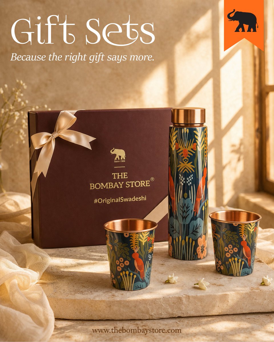 thebombaystore's tweet image. A gift, when chosen well, stays long after the moment has passed.

Crafted with a pure copper interior and made to be part of daily rituals.

Explore the collection in-store or at thebombaystore.com.

#TheBombayStore #Swadeshi #MadeInIndia #CopperGiftSet #GiftingIdeas