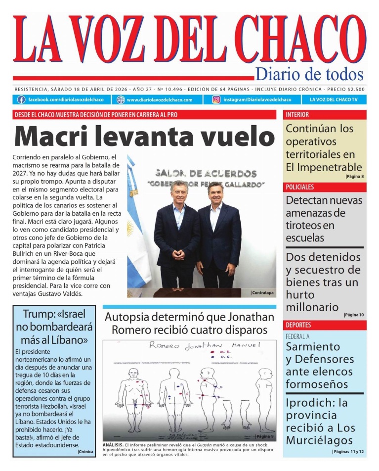 DianaMontanari's tweet image. 🇦🇷 #ARGENTINA [#Diarios]: Provincia de #Chaco👇🏼
💠«NORTE» @DiarioNorteCom
diarionorte.com
💠«LA VOZ DEL CHACO» @lavozdelchaco
diariolavozdelchaco.com