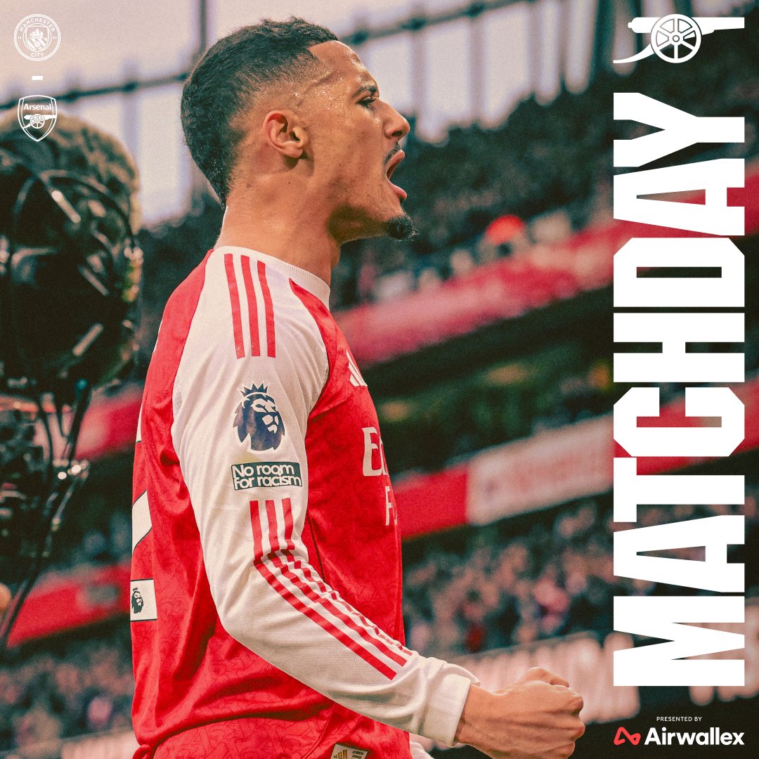Arsenal's tweet image. 🔴 𝗠𝗔𝗧𝗖𝗛𝘿𝘼𝙔 ⚪️

🆚 Manchester City
🕟 4.30pm (UK)
🏆 Premier League
🏟️ Etihad Stadium

🤝 @airwallex