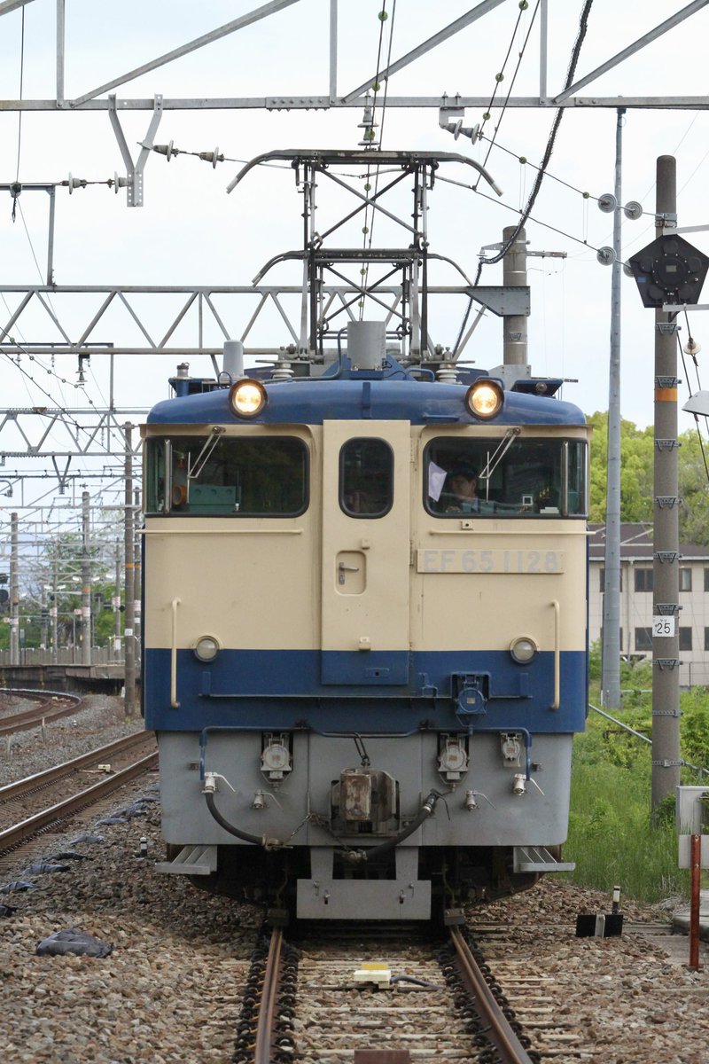 zoomingm7's tweet photo. ご近所でのEF65おっかけ(*´∀｀)＊ 
08/04/18（土）工8389レ 糸崎転回工臨
EF65 1128

大盛況でした
みなさまおつかれ様でした！

#下関機関区
#PF
#国鉄色
#ブルトレ世代
#ゆる鐡

工8389レ糸崎転回工臨
EF65-1128+ロンチキ12B https://t.co/1I3kCjAjBA
