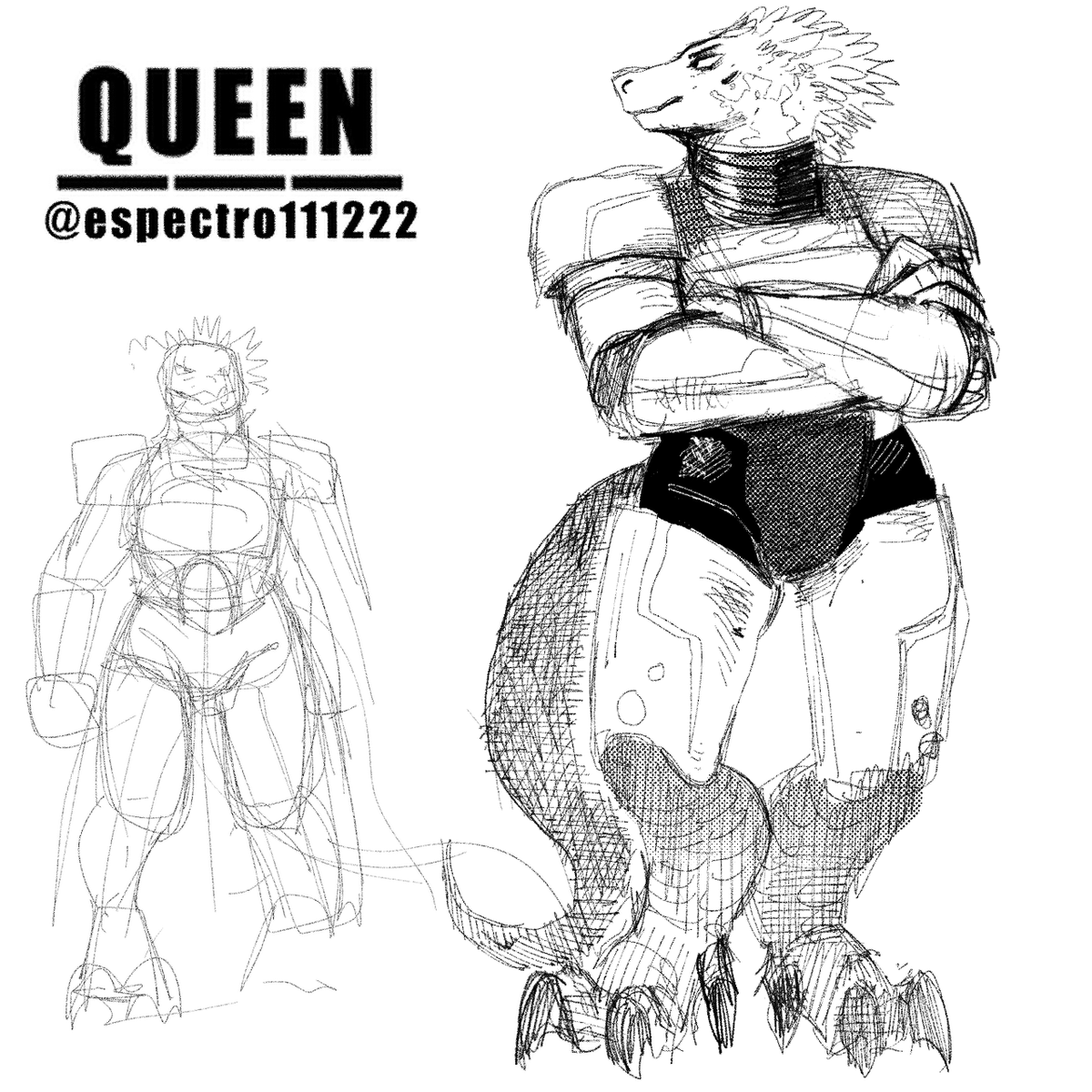 Early concept of Vael, co protagonist of my (Yet to publish) Novel Heart's Of Iron. (HMOFA with sci-fi)

My inspirations were the Daxy from Assignment Risk, by <a href="/alephkeller/">Alephkeller</a> and the 'Lizardmen' from WF. 

She loves singing and carving wooden figures.

Art by <a href="/espectro111222/">QUEEN, CEO of Snakes🔞</a>