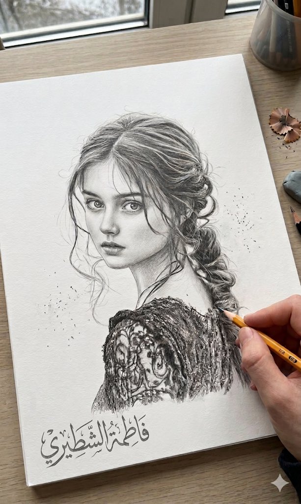 fwl_mak's tweet image. صورتك حلم تعالوا نحققها 🥰

رسم "بورتريه" بالرصاص

🔸ارفع صورتك 
🔸أضف البرومبت 

النتيجة 🔥

#برومبت #prompt في أول تعليق 
#تصميم #AI