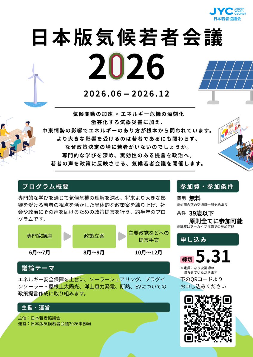 日本版気候若者会議 tweet media
