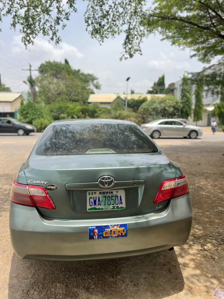 Toyota Camry 2008
1st User/1st Registration 
First body
Untempered silent engine 
Nothing to Fix

Location:
New Nyanya (Abuja)

Toks standard 

Price:
6.5m
