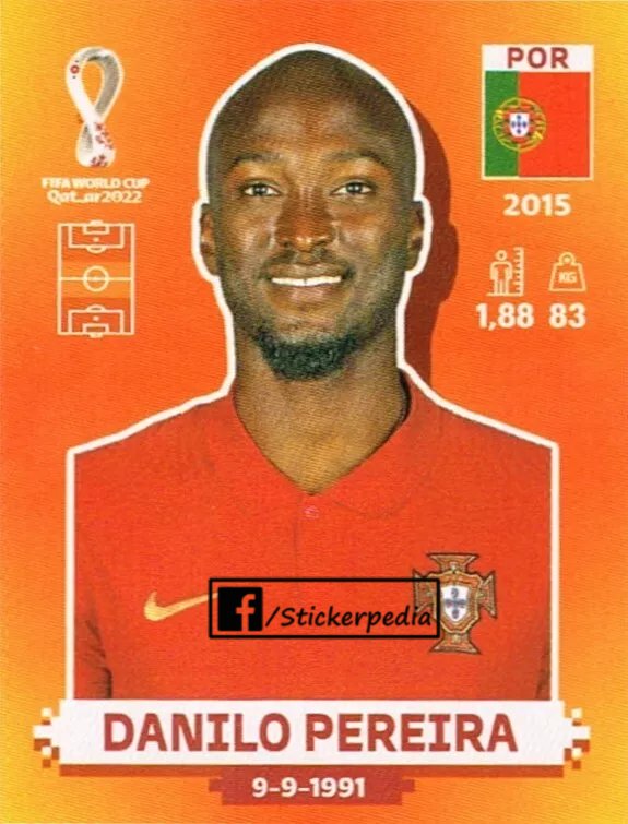 Stickerpedia1's tweet image. Danilo Pereira
Portugal WC 2022 #panini