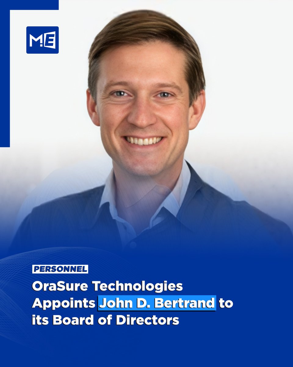 MedEdgeMEA's tweet image. @orasure Technologies adds John D. Bertrand to its Board, strengthening AI and diagnostics expertise while advancing governance plans.

#HealthTech #Diagnostics #HealthcareNews #Mededgemea