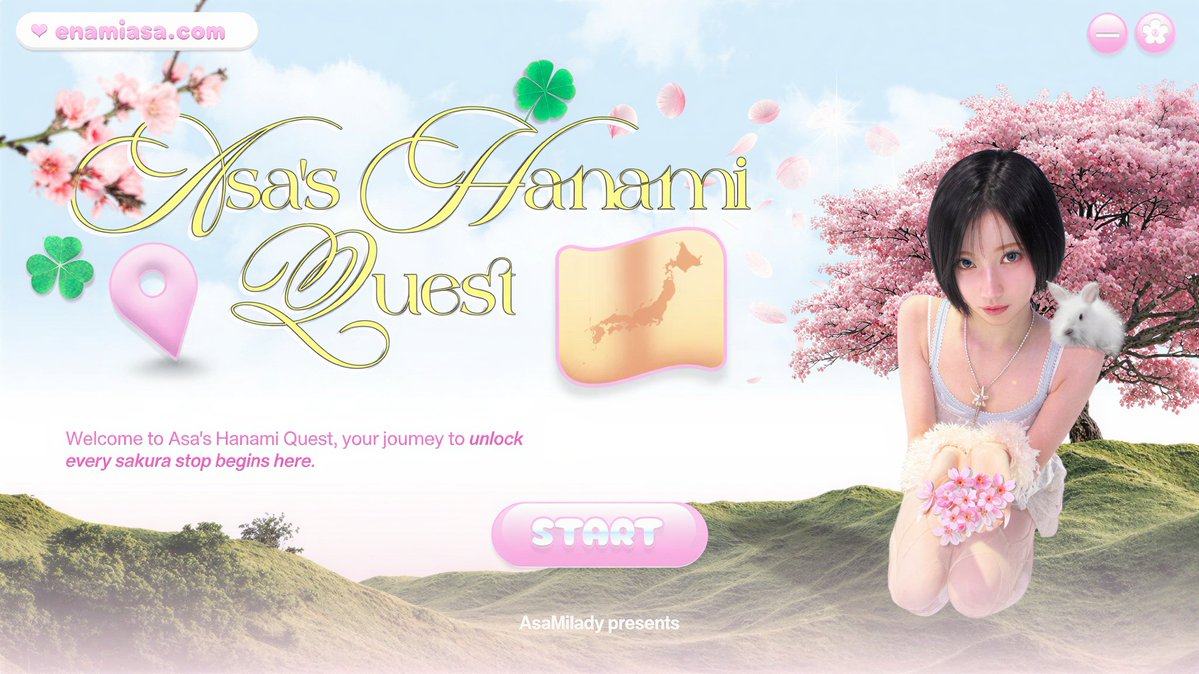 ㅤ
𔓐𑇓 Pick your spring break spot with 𝗔𝘀𝗮 from six cities in 𝗔𝘀𝗮'𝘀 𝗛𝗮𝗻𝗮𝗺𝗶 𝗤𝘂𝗲𝘀𝘁. Your choice decides where you and she will spend the holiday together. Enjoy your break by unlocking your sakura! 🌸 (s.id/AsasHanamiQuest)
ㅤ