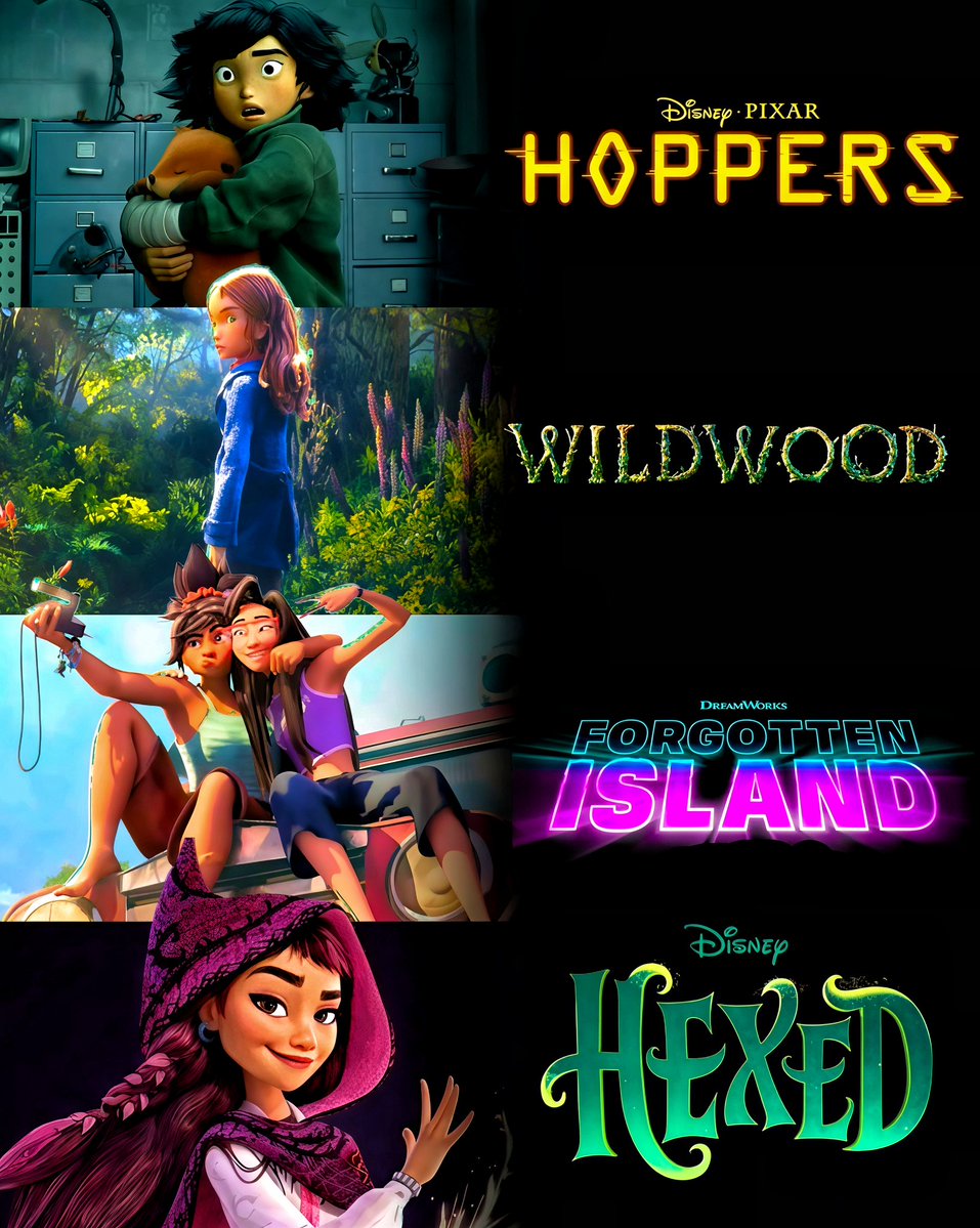 cartoonvibes26's tweet image. Disney Animation, LAIKA, Pixar, and DreamWorks Animation have bet on female protagonists for their 2026 films 🎬✨

Mabel (Hoppers) 🦫🧡
Prue McKeel (Wildwood) 🌲🦅
Jo and Raissa (Forgotten Island) 🌊🏝️
Billie Doe (Hexed) 🧙‍♀️🪄

#Animation #Hoppers #Disney #DreamWorks
