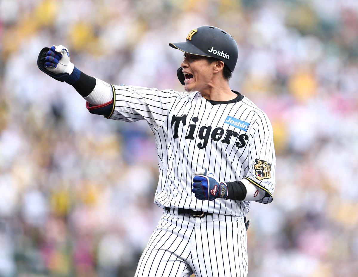 sanspo_tigers's tweet photo. 2026.4.18　中日戦     
 逆転タイムリー！　#木浪聖也　 選手！！  
#阪神 #サンスポ　 (撮影・水島啓輔) https://t.co/nG6AZYmlRU