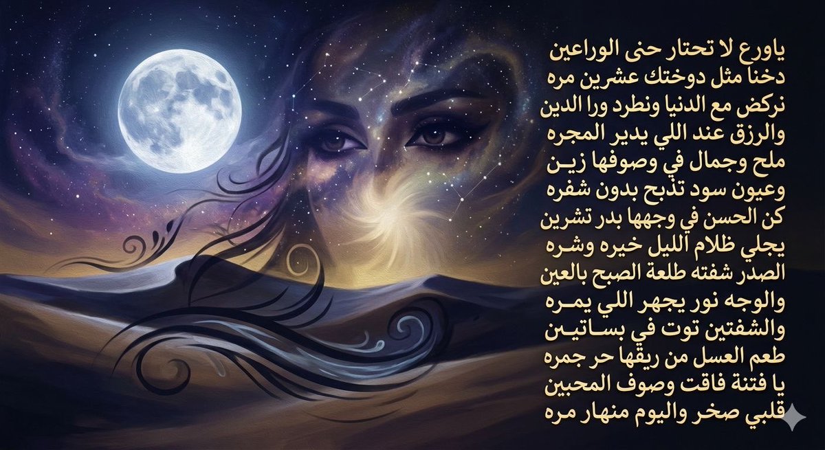 صوره وقصيده كان تتضمن نظرة طفل منبهر من جمال امه وكتب اول بيتين شاعر اسمه (ضاري) والباقي من اثنين ردا عليها رايكم يهمنا.
#ذو_القعده