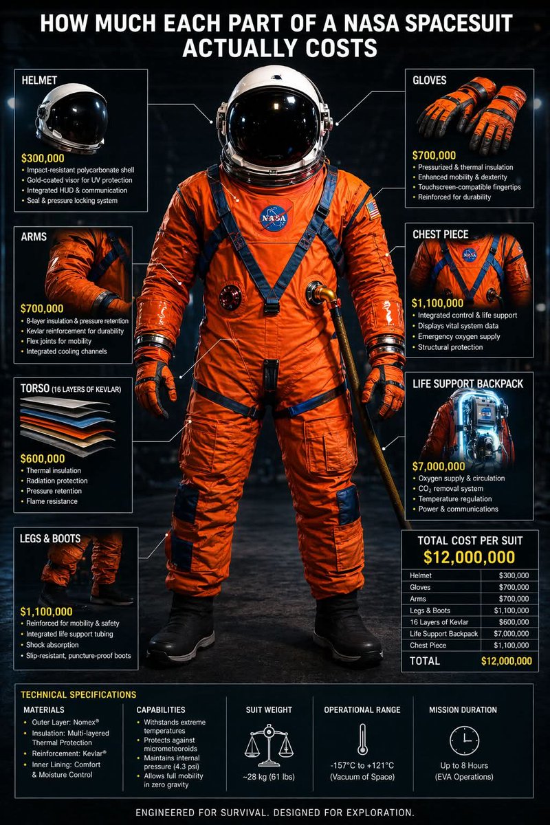 A NASA Spacesuit Isn’t Just Clothing — It’s a Complete Miniature Spaceship Worn on Your BackIn the lethal vacuum of space, there’s no atmosphere, no air, no mercy. That’s why a NASA spacesuit is far more than fabric — it’s a fully independent life-support system engineered to