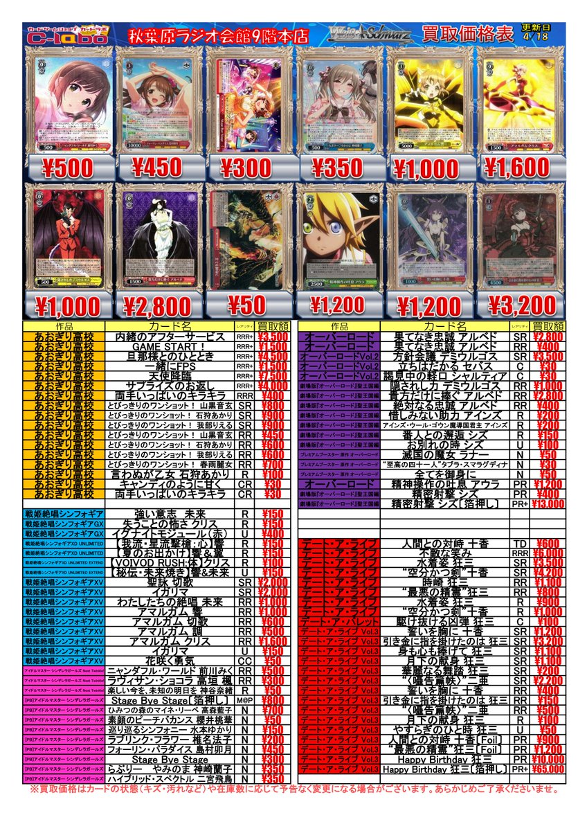 ◇ #ヴァイスシュヴァルツ 買取情報◇ 誓いを胸に 十香 SR 1200 引き金