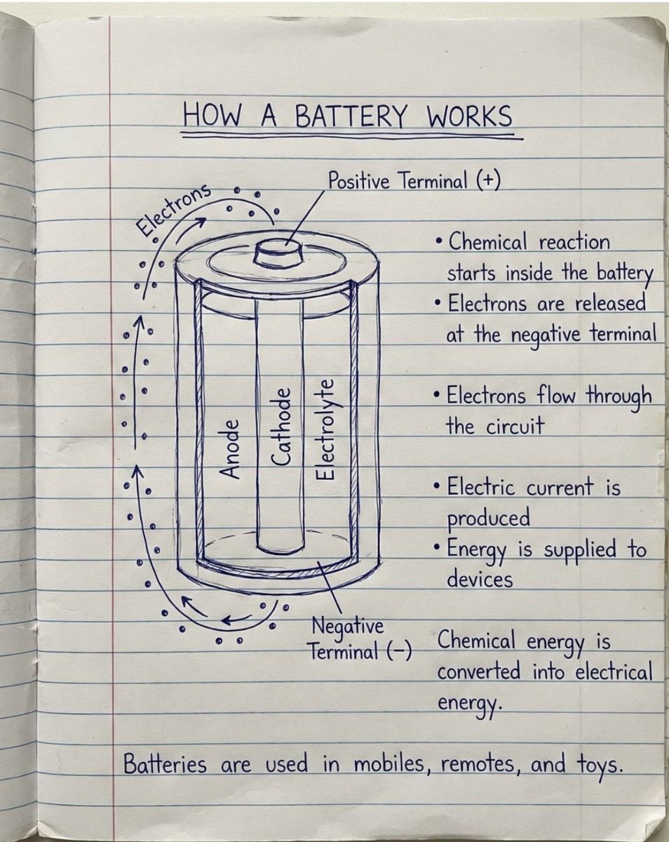 ayeni93803's tweet image. Power in your hands ⚡
Inside a battery, chemical energy → electrical energy 🔄
Electrons flow from negative to positive, powering your devices.

Small device… big impact.
Did you know this? 👀

#Engineering #Battery #Electricity #Tech #STEM