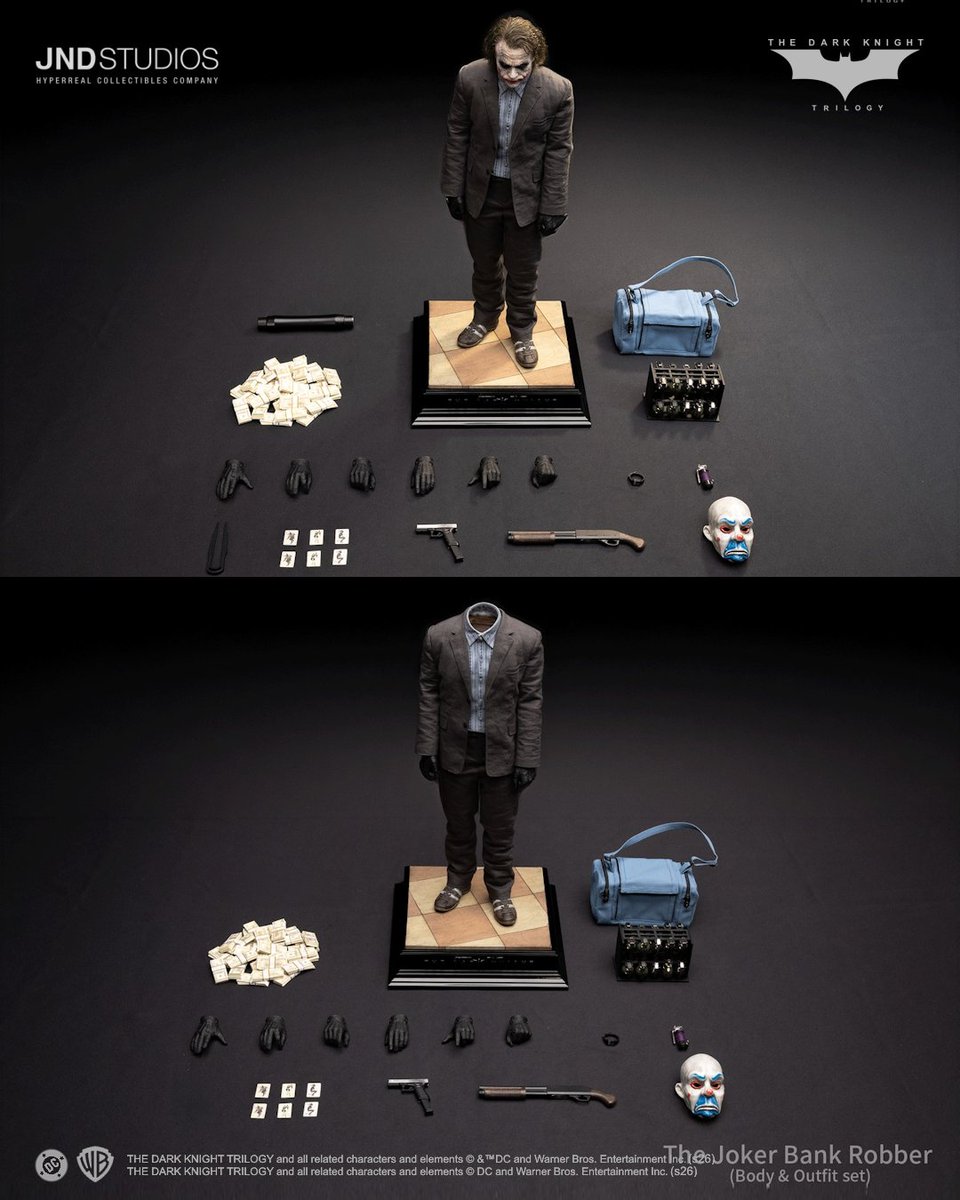 XMStudiosGH's tweet image. Pre-Order the JND Studios The Joker - Bank Robber of The Dark Knight Trilogy 1/6 Figure. Now open in our shop.

● Pre-Order the The Joker - Bank Robber 1/6 Figure here:
gheroes-europe.shop/Other-Brands/J…

#JNDStudios #GHeroes #TheDarkKnight #Joker #BankRobber #HeathLedger