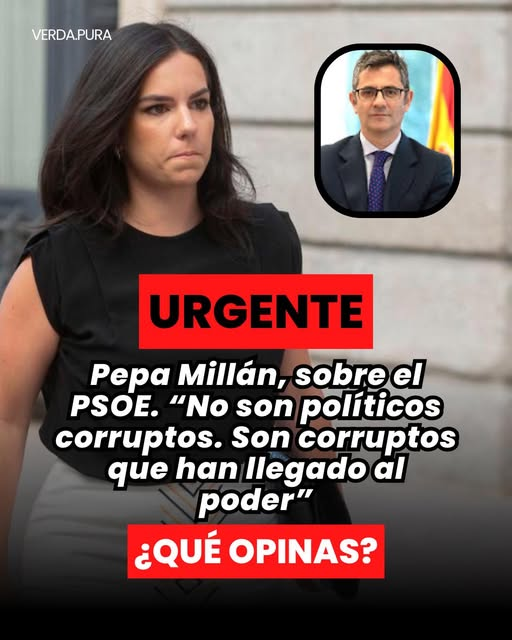 Pepa Millán, sobre el <a href="/PSOE/">PSOE</a>: "No son políticos corruptos: Son corruptos que han llegado al poder"
Totalmente de acuerdo, ¡¡totalmente!!
Si lo llegas a decir más claro habrías generado una declaración universal de la verdadera esencia de lo que es y representa el socialismo.