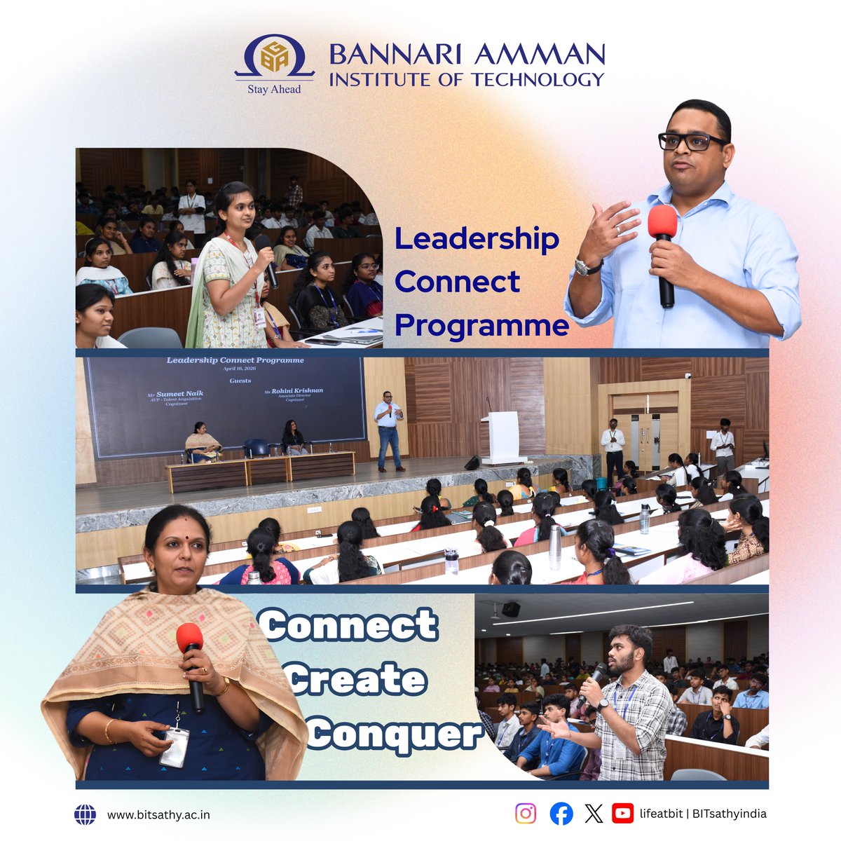 Connect. Create. Conquer!

BIT successfully hosted the Leadership Connect Programme on April, 2026, featuring top leaders from Cognizant—Mr. Sumeet Naik &amp; Ms. Rohini Krishnan

#BITIndia #Cognizant #LeadershipConnect #TechEducation #bitsathy #lifeatbit
