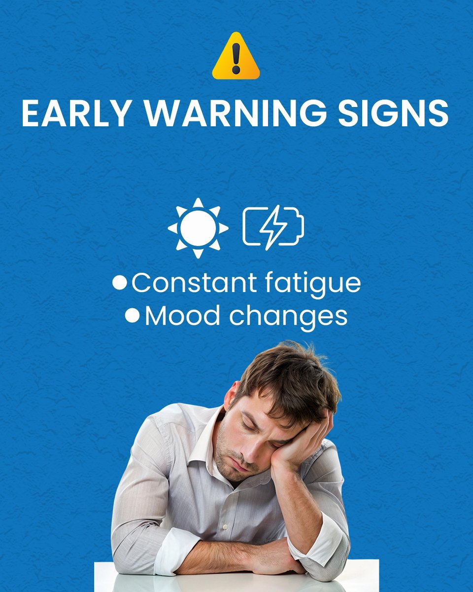 docdxhealth's tweet image. ☀️ 5 signs your body may be low on Vitamin D

Fatigue. Low mood. Weak immunity.

Most people ignore it until it gets worse.

🧪 Don’t ignore them. Get tested early.

#VitaminD #Health #Wellness #PreventiveHealth