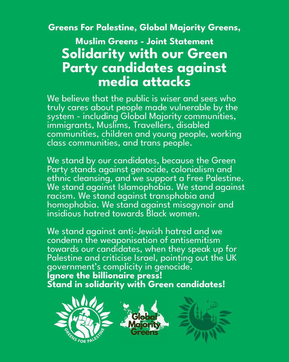 GreensOfColour's tweet photo. We stand in solidarity with our candidates. https://t.co/G7yce5pX1B