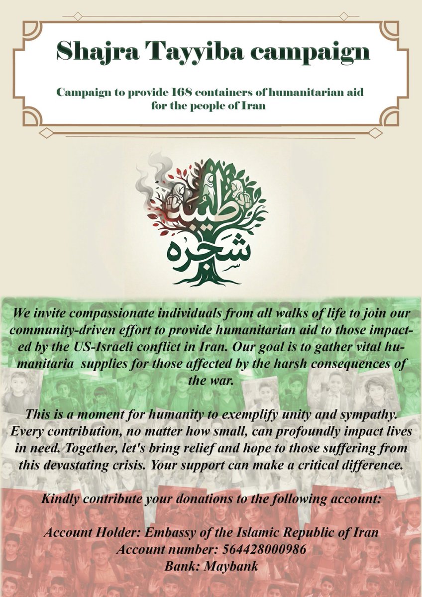 iraninmalaysia's tweet image. "Shajra Tayyiba Campaign" In Malaysia For Humanitarian Help To Iran.